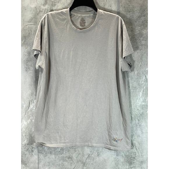 GREG NORMAN Men's Grey Crewneck Shark Short-Sleeve T-Shirt SZ XL - Picture 1 of 6